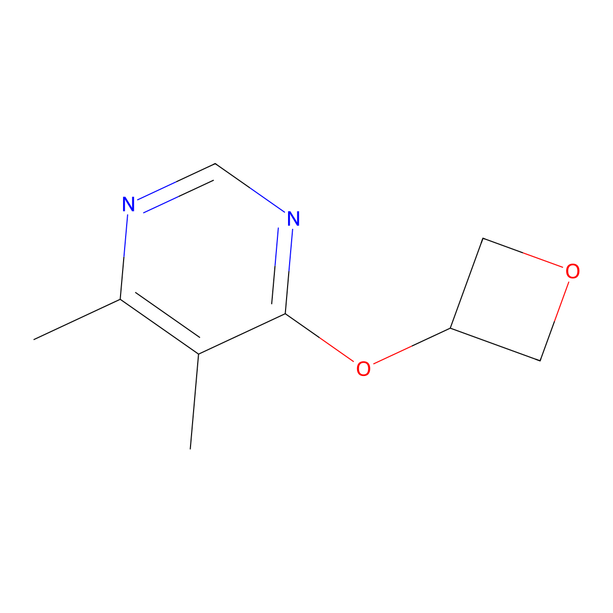 4,5-Dimethyl-6-(oxetan-3-yloxy)pyrimidine molecular structure, CAS 2201204-29-5