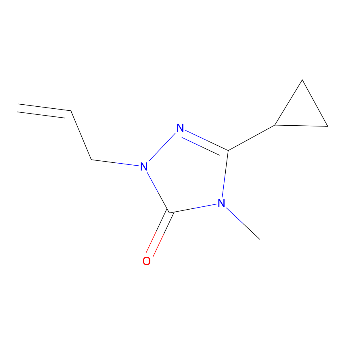 3-cyclopropyl-4-methyl-1-(prop-2-en-1-yl)-4,5-dihydro-1H-1,2,4-triazol-5-one molecular structure, CAS 2201204-55-7