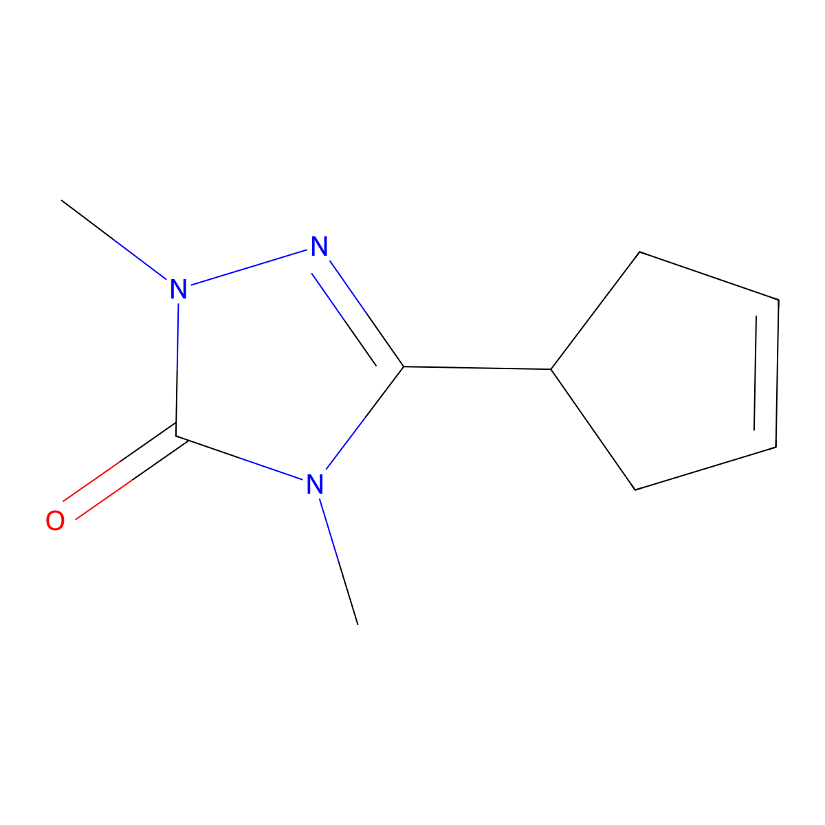 3-(cyclopent-3-en-1-yl)-1,4-dimethyl-4,5-dihydro-1H-1,2,4-triazol-5-one molecular structure, CAS 2201204-56-8