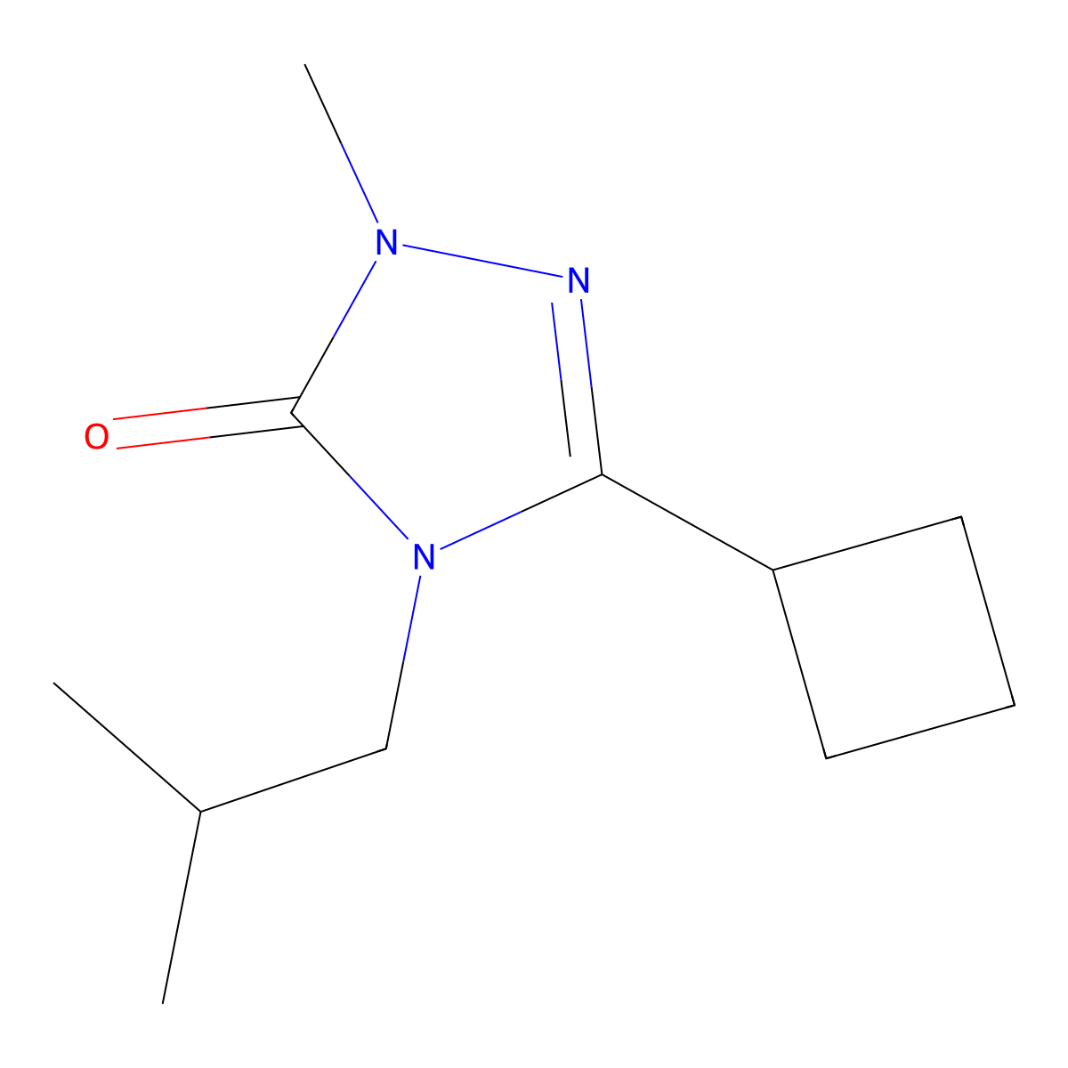 3-cyclobutyl-1-methyl-4-(2-methylpropyl)-4,5-dihydro-1H-1,2,4-triazol-5-one molecular structure, CAS 2201204-80-8