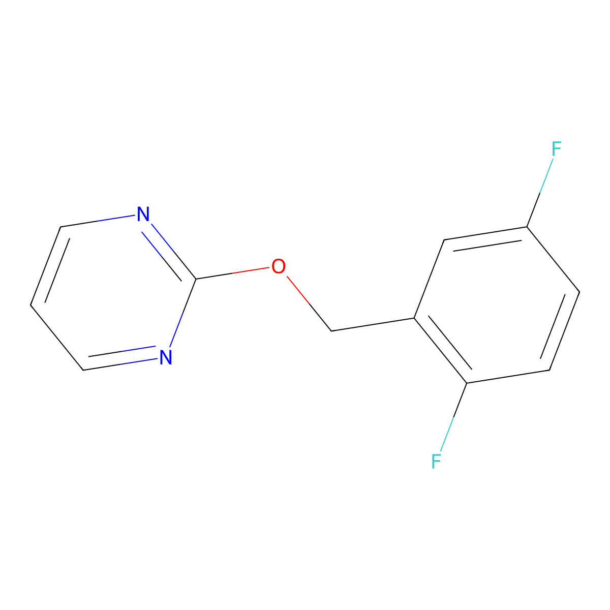 2-[(2,5-Difluorophenyl)methoxy]pyrimidine molecular structure, CAS 2201211-10-9