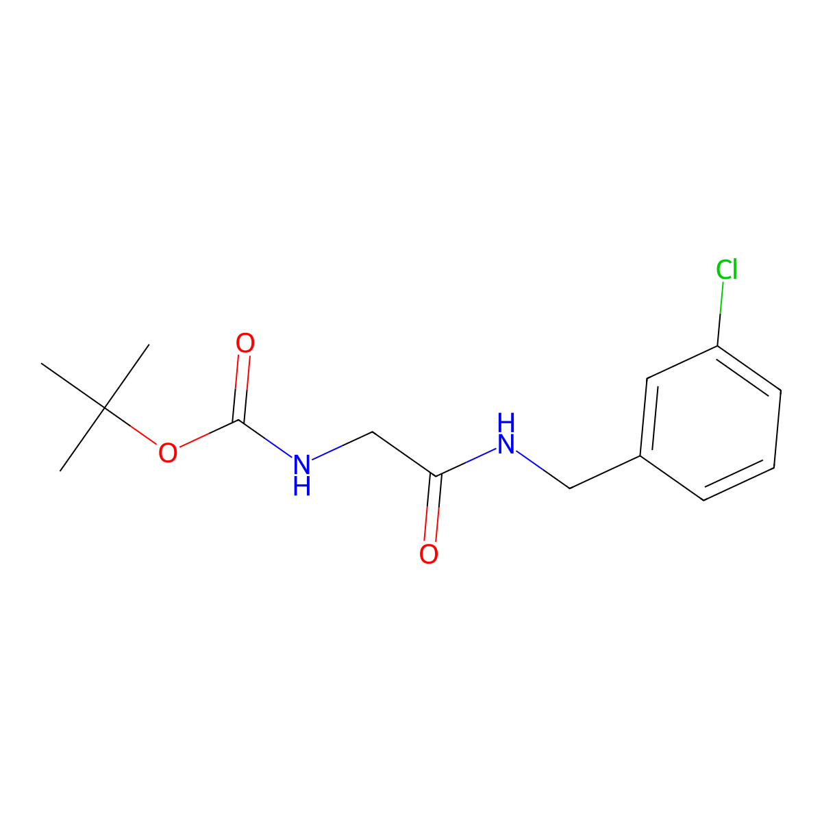 tert-Butyl (2-((3-chlorobenzyl)amino)-2-oxoethyl)carbamate molecular structure, CAS 2201230-06-8