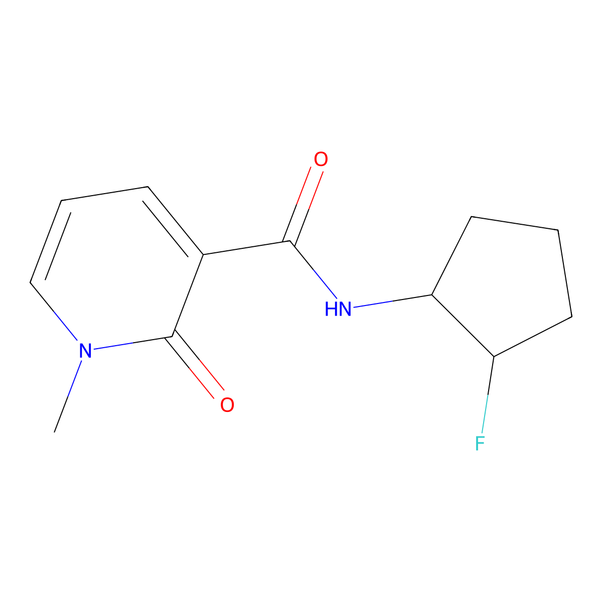 N-(2-fluorocyclopentyl)-1-methyl-2-oxo-1,2-dihydropyridine-3-carboxamide molecular structure, CAS 2201244-18-8