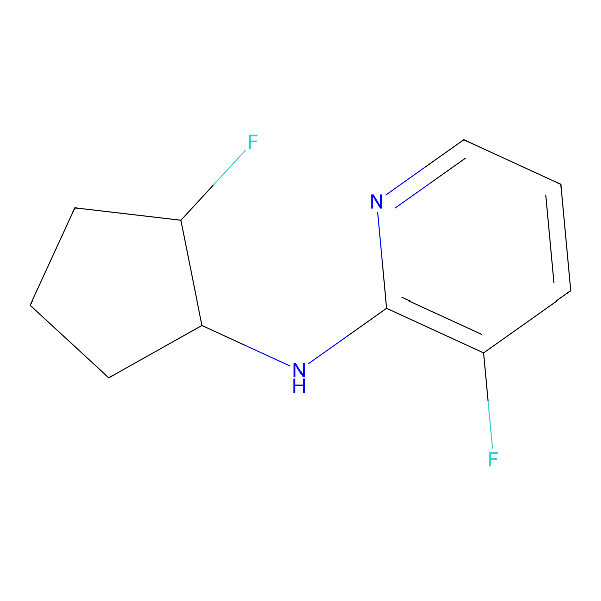 3-fluoro-N-(2-fluorocyclopentyl)pyridin-2-amine molecular structure, CAS 2201244-39-3