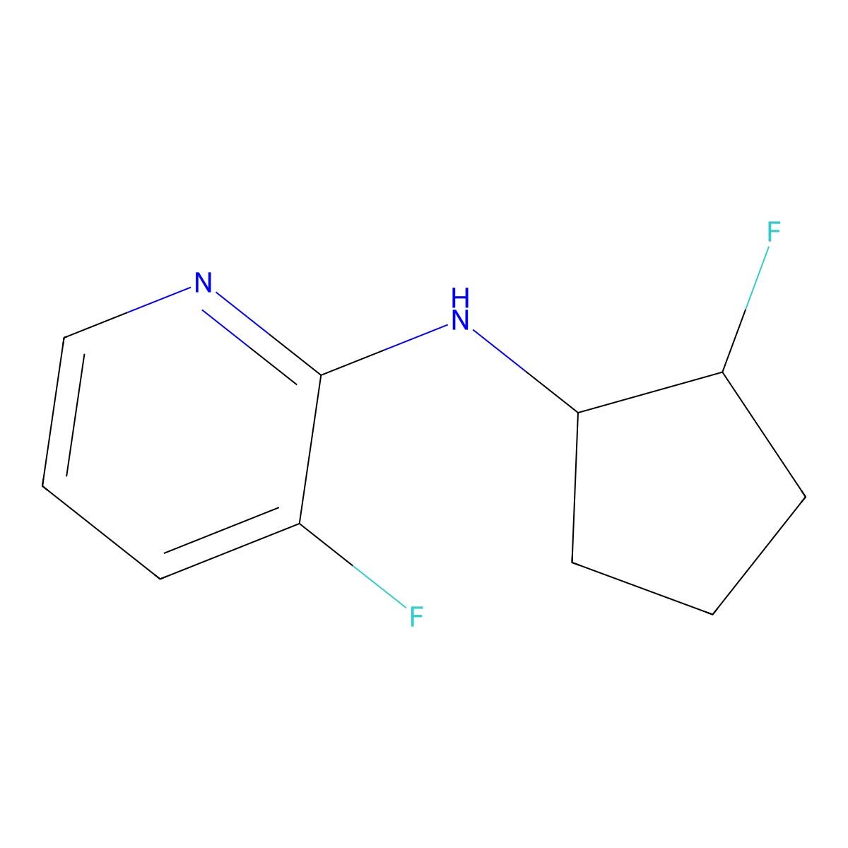 3-fluoro-N-(2-fluorocyclopentyl)pyridin-2-amine molecular structure, CAS 2201244-39-3