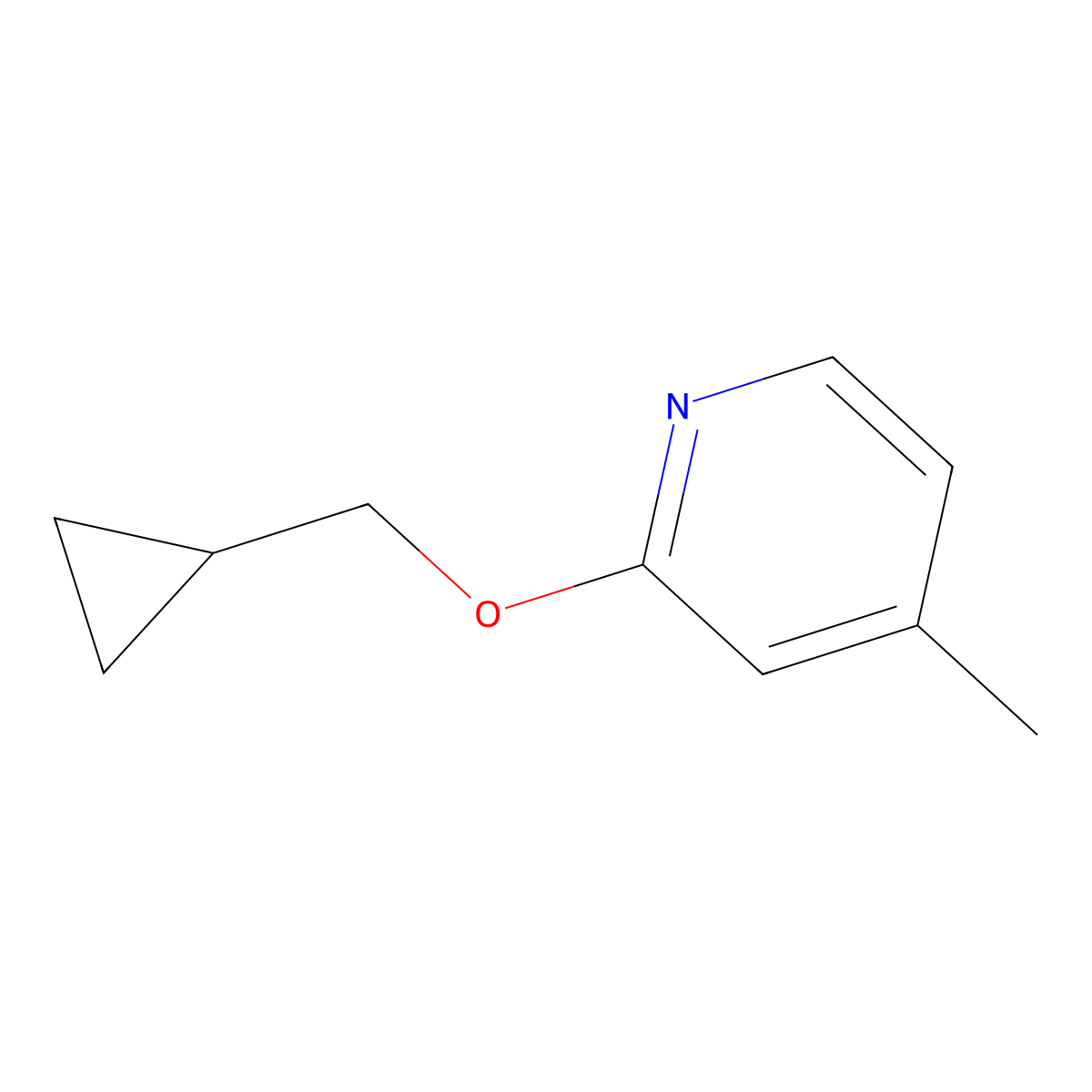 2-(Cyclopropylmethoxy)-4-methylpyridine molecular structure, CAS 2201244-71-3