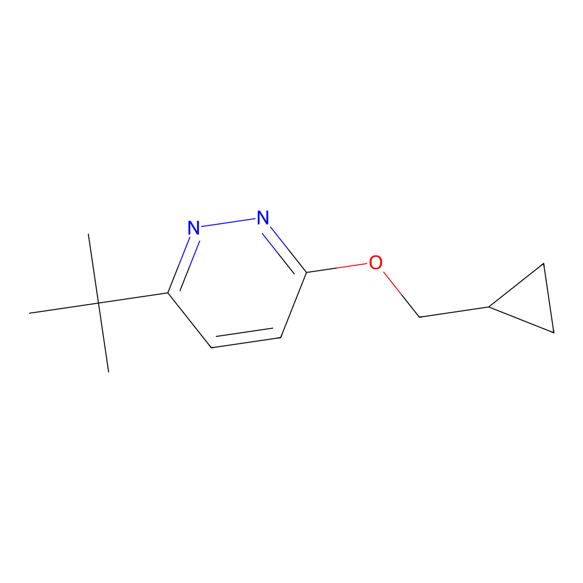 3-Tert-butyl-6-(cyclopropylmethoxy)pyridazine molecular structure, CAS 2201244-73-5