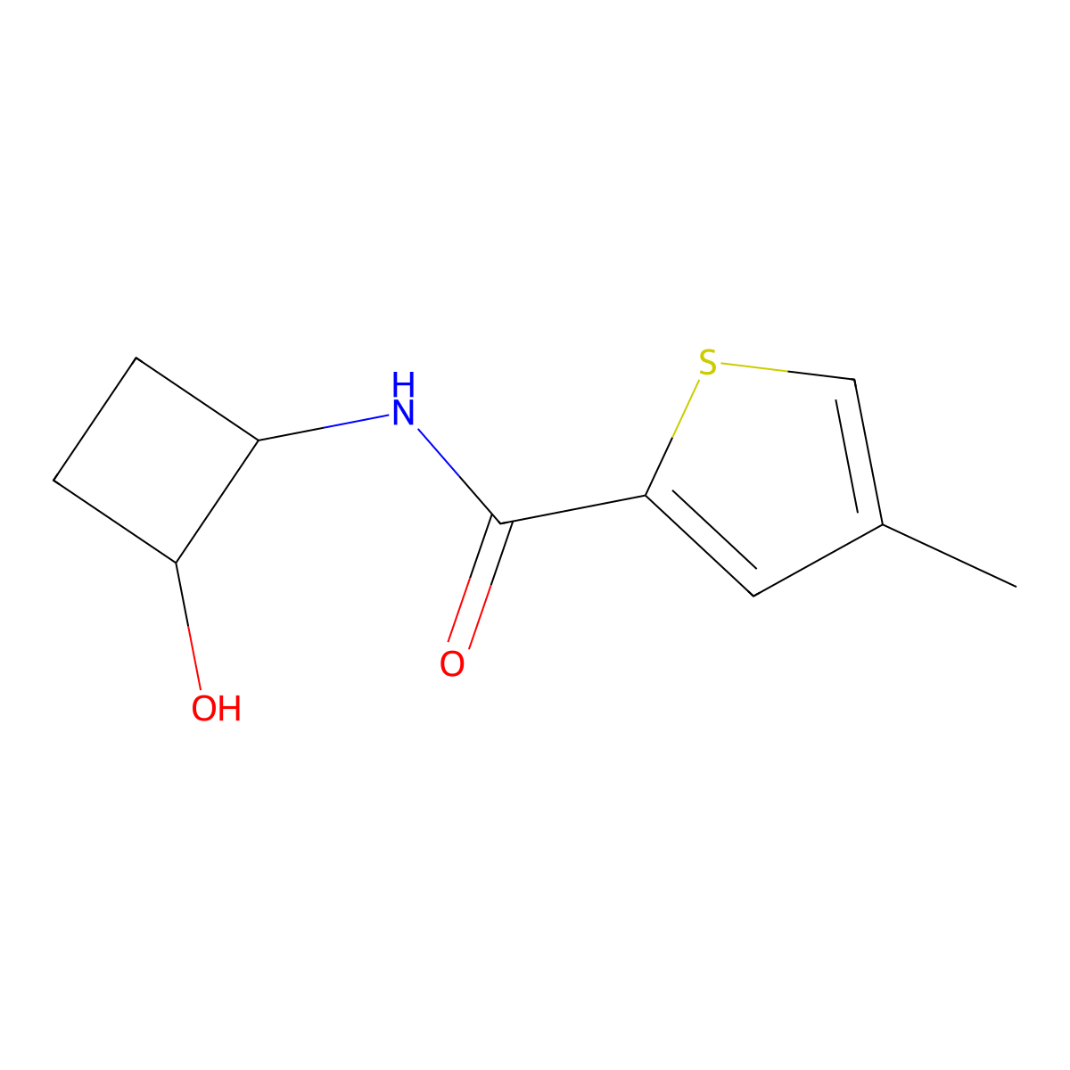 N-(2-hydroxycyclobutyl)-4-methylthiophene-2-carboxamide molecular structure, CAS 2201247-44-9