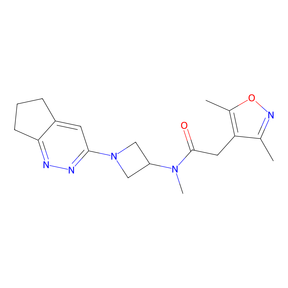 N-(1-{5H,6H,7H-cyclopenta[c]pyridazin-3-yl}azetidin-3-yl)-2-(3,5-dimethyl-1,2-oxazol-4-yl)-N-methylacetamide molecular structure, CAS 2201248-41-9