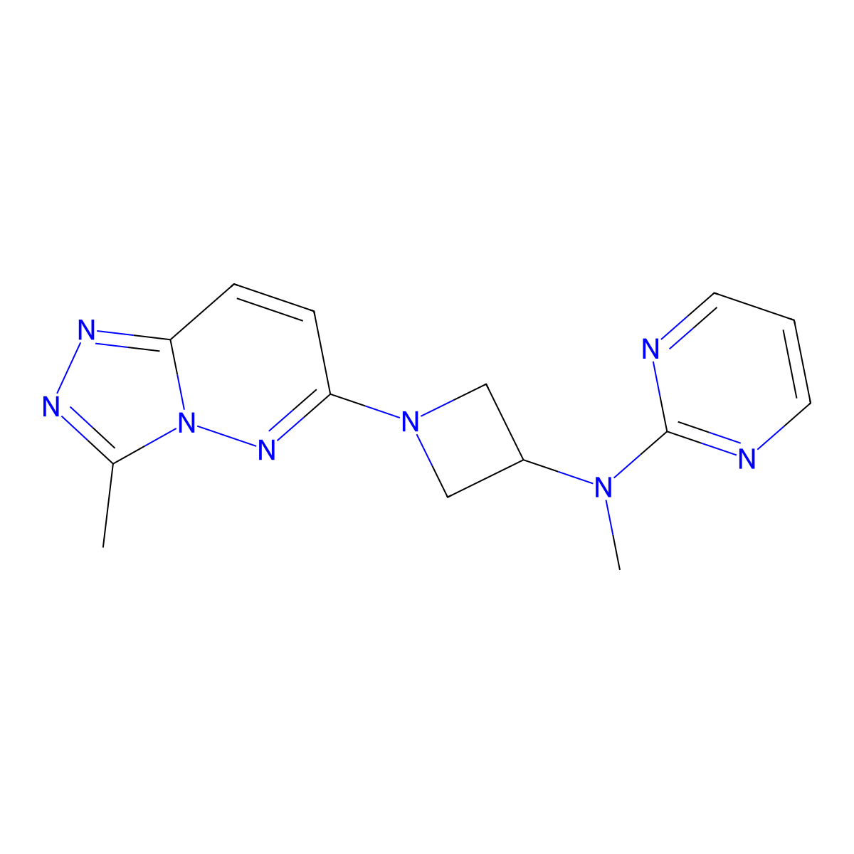 N-methyl-N-(1-{3-methyl-[1,2,4]triazolo[4,3-b]pyridazin-6-yl}azetidin-3-yl)pyrimidin-2-amine molecular structure, CAS 2201249-65-0