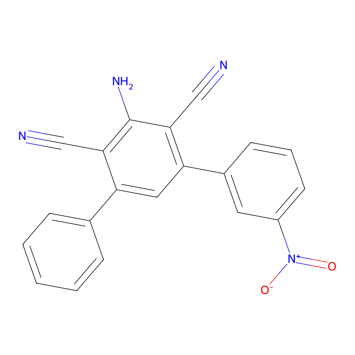 5'-Amino-3-nitro-1,1':3',1''-terphenyl-4',6'-dicarbonitrile molecular structure, CAS 220125-80-4