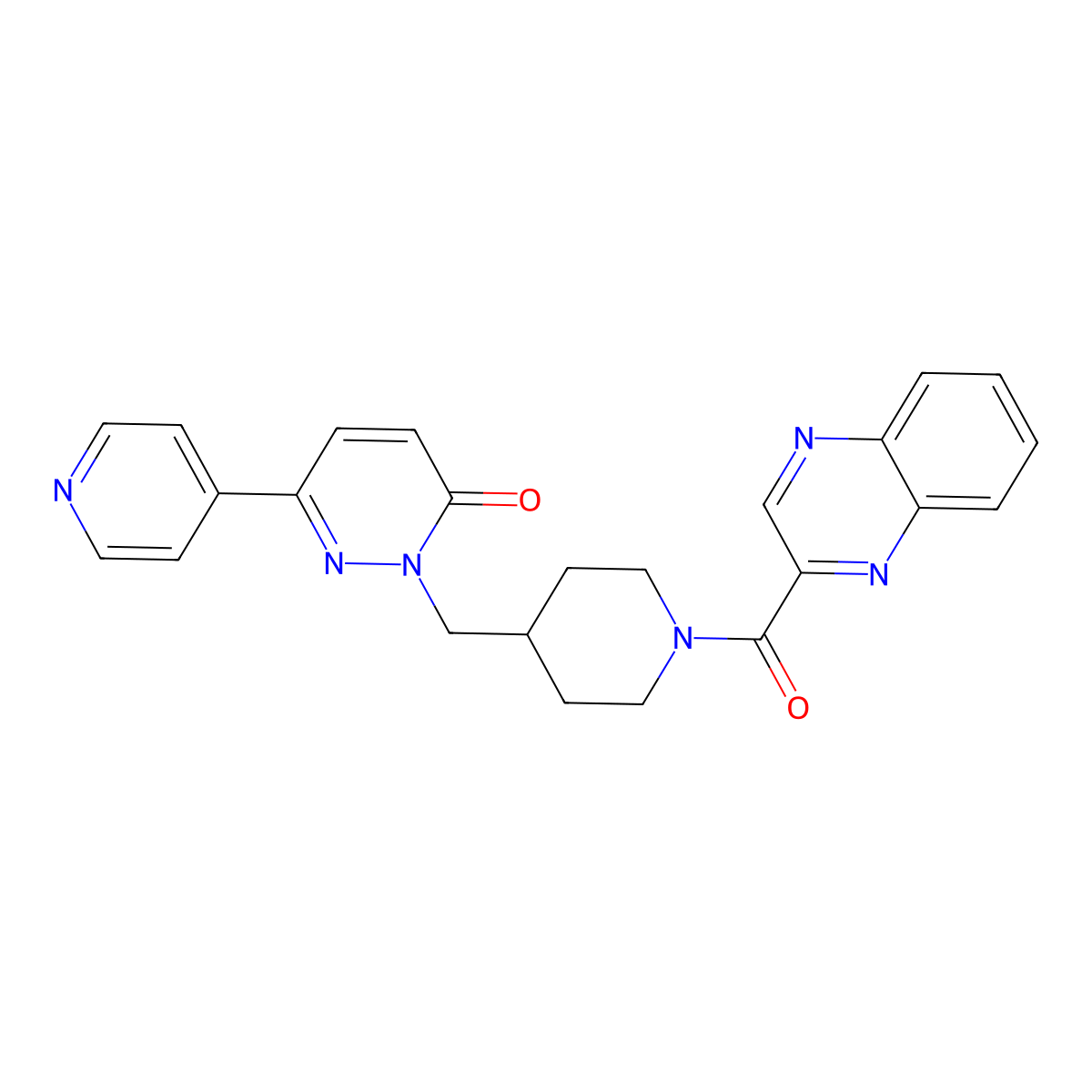 6-(Pyridin-4-yl)-2-{[1-(quinoxaline-2-carbonyl)piperidin-4-yl]methyl}-2,3-dihydropyridazin-3-one molecular structure, CAS 2201251-51-4