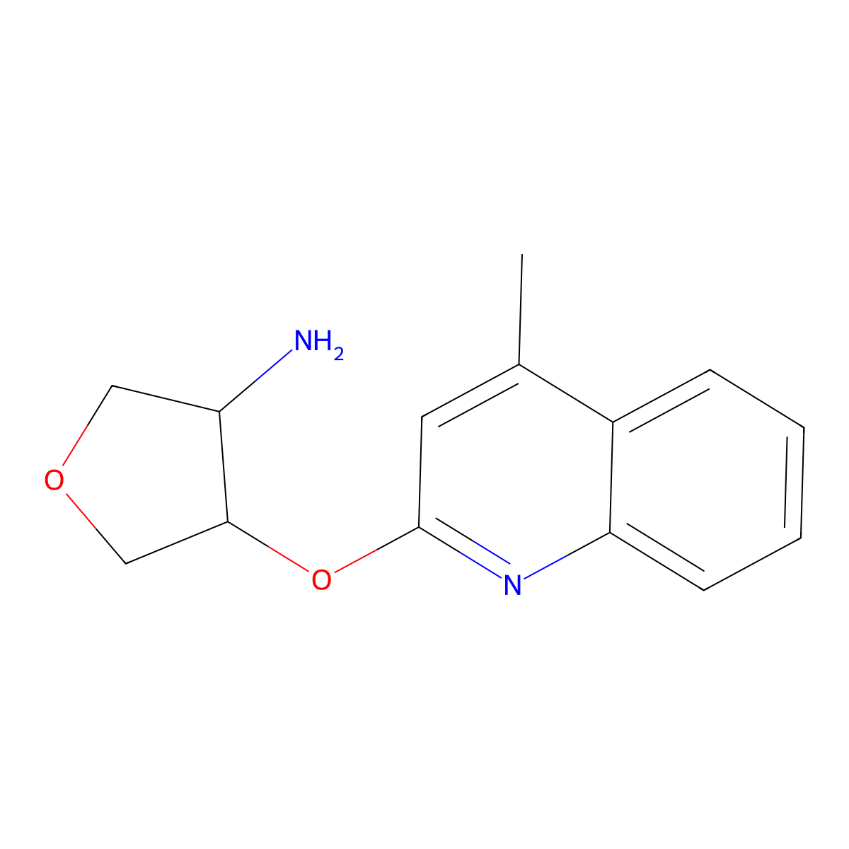 4-[(4-Methylquinolin-2-yl)oxy]oxolan-3-amine molecular structure, CAS 2201255-53-8