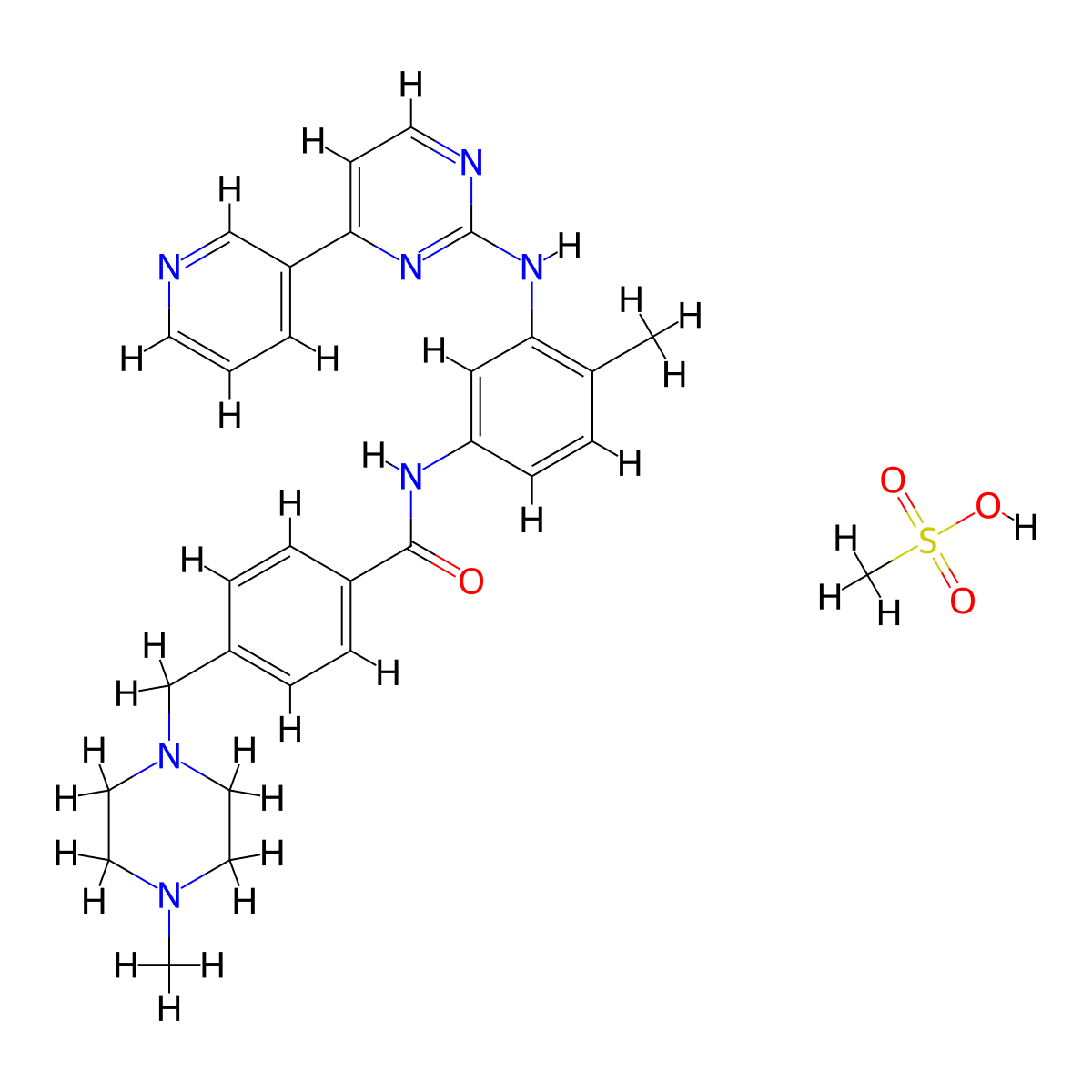 Imatinib Mesylate molecular structure, CAS 220127-57-1