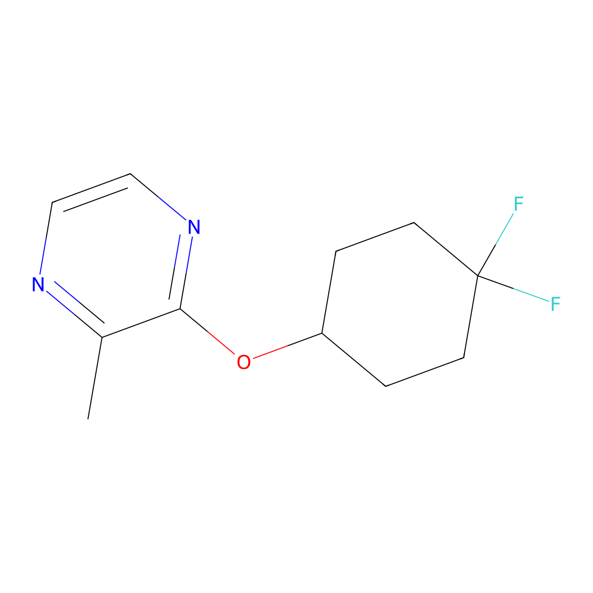 2-[(4,4-Difluorocyclohexyl)oxy]-3-methylpyrazine molecular structure, CAS 2201280-07-9