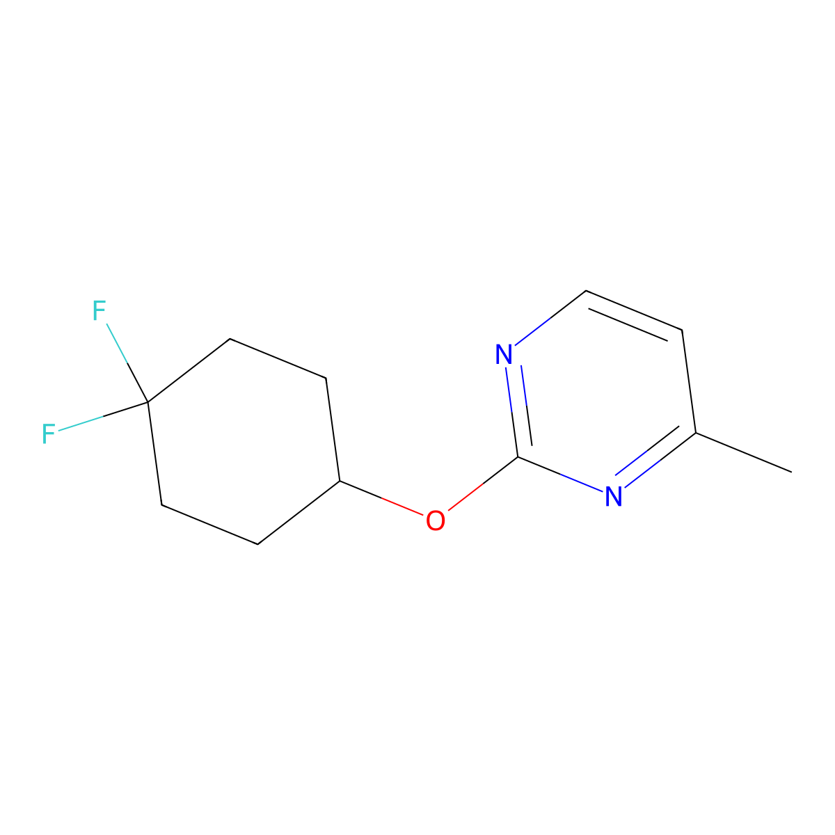 2-[(4,4-Difluorocyclohexyl)oxy]-4-methylpyrimidine molecular structure, CAS 2201280-11-5