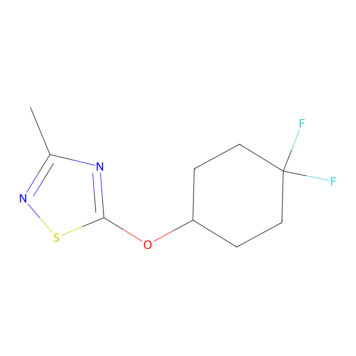 5-[(4,4-Difluorocyclohexyl)oxy]-3-methyl-1,2,4-thiadiazole molecular structure, CAS 2201281-45-8