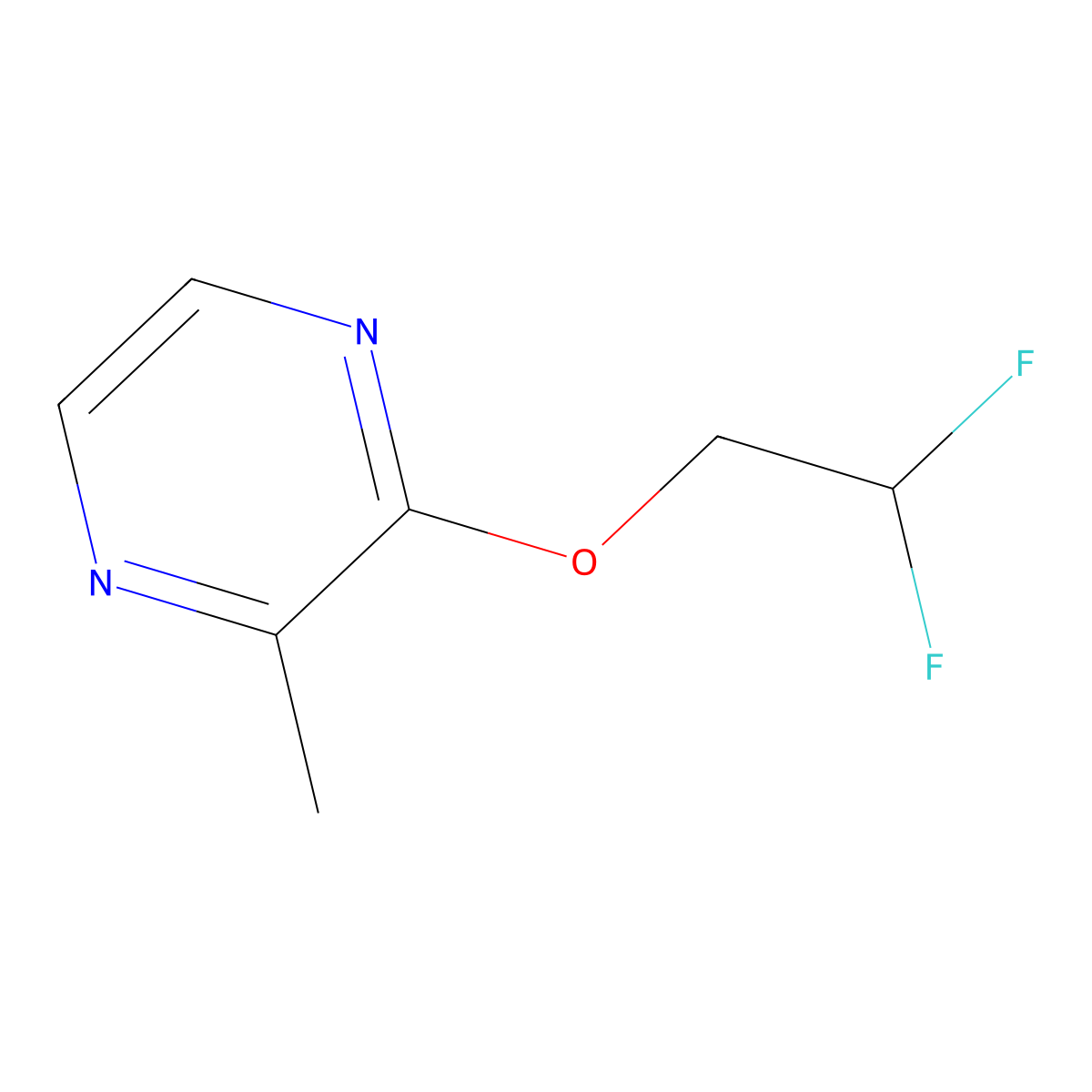 2-(2,2-Difluoroethoxy)-3-methylpyrazine molecular structure, CAS 2201281-65-2