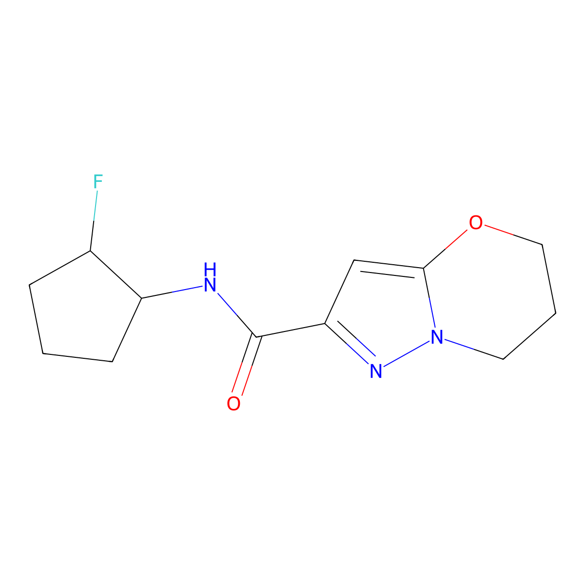 N-(2-fluorocyclopentyl)-5H,6H,7H-pyrazolo[3,2-b][1,3]oxazine-2-carboxamide molecular structure, CAS 2201281-93-6