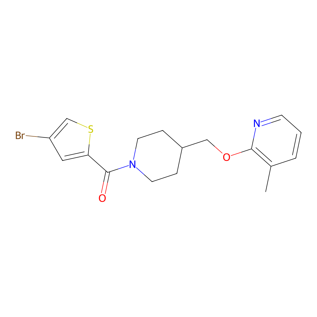 2-{[1-(4-Bromothiophene-2-carbonyl)piperidin-4-yl]methoxy}-3-methylpyridine molecular structure, CAS 2201288-86-8