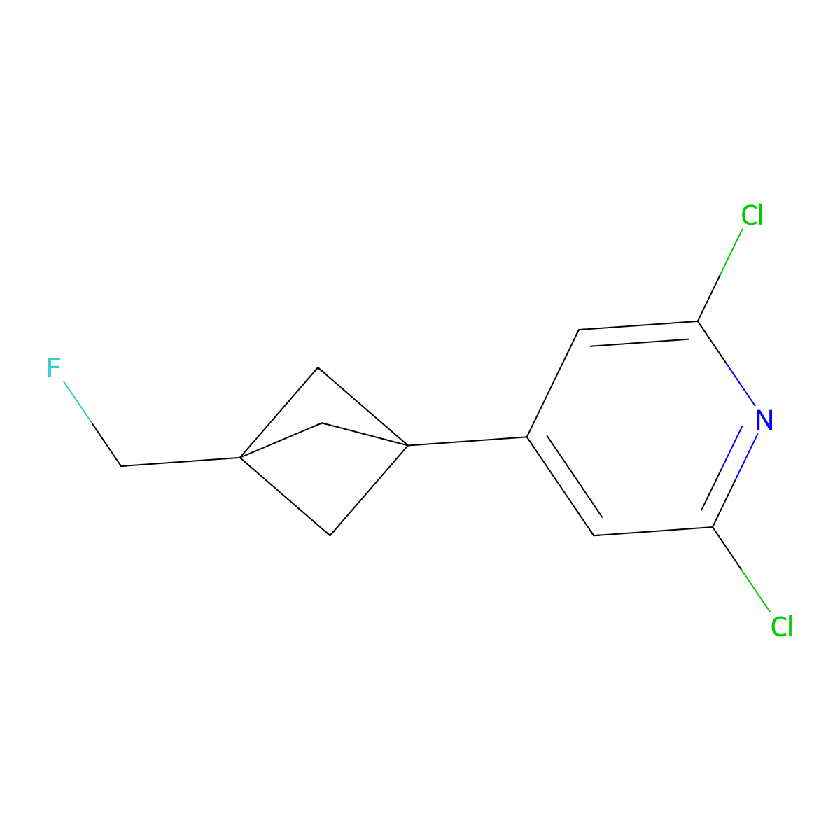 2,6-Dichloro-4-(3-(fluoromethyl)bicyclo[1.1.1]pentan-1-yl)pyridine molecular structure, CAS 2201290-14-2