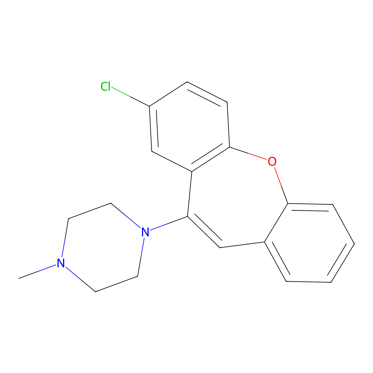 2-Chloro-11-(4-methylpiperazino)dibenz[b,f]oxepin molecular structure, CAS 22013-22-5
