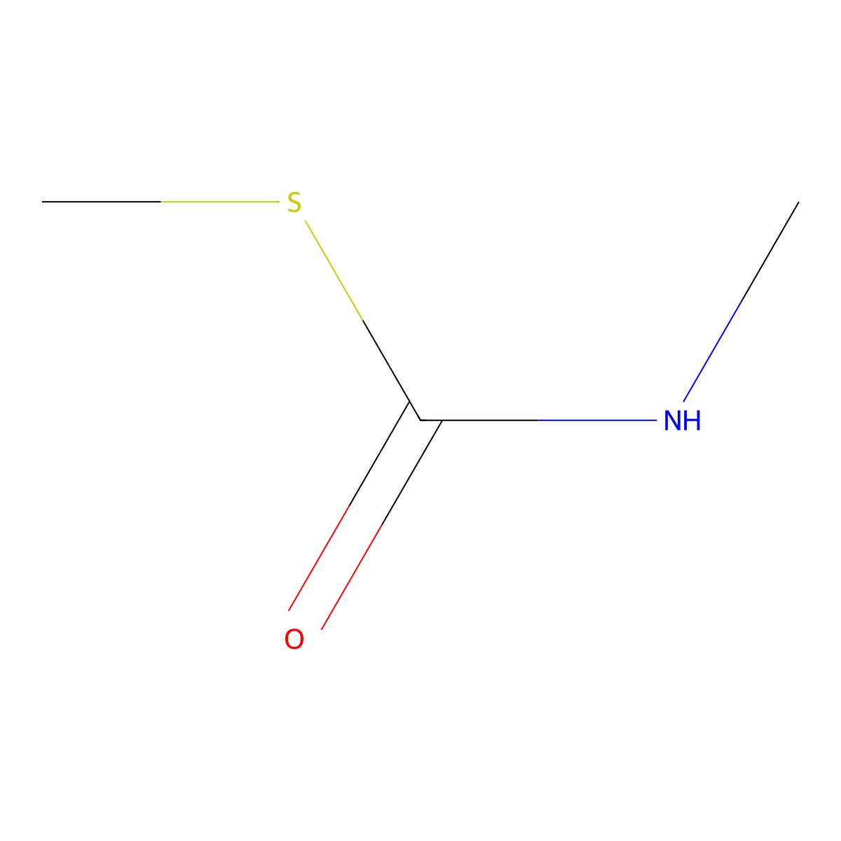 Carbamothioic acid, methyl-, S-methyl ester molecular structure, CAS 22013-97-4