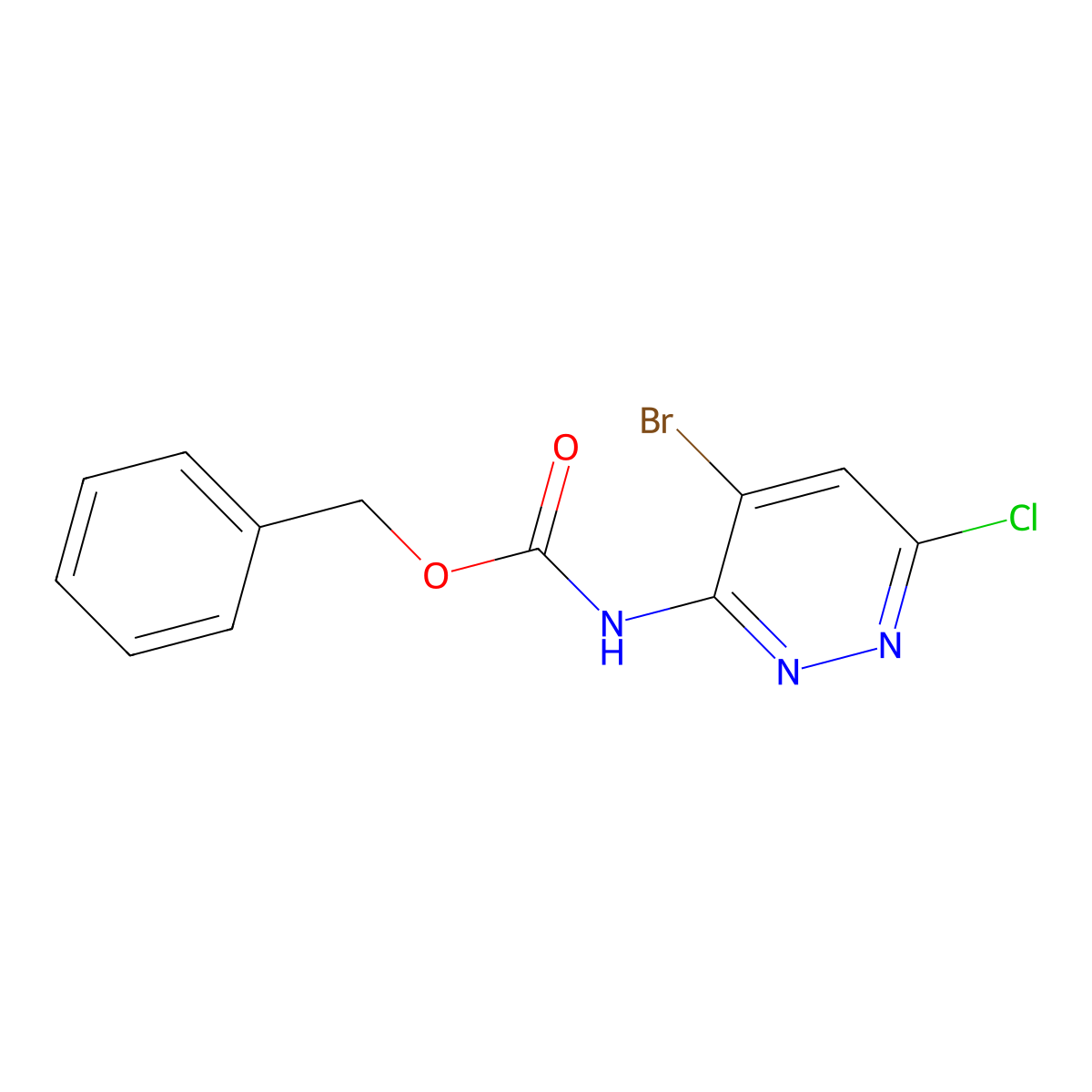 benzyl N-(4-bromo-6-chloropyridazin-3-yl)carbamate molecular structure, CAS 2201304-44-9
