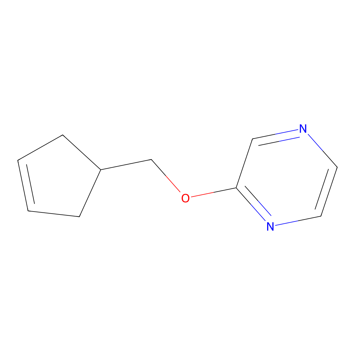 2-[(Cyclopent-3-en-1-yl)methoxy]pyrazine molecular structure, CAS 2201318-17-2