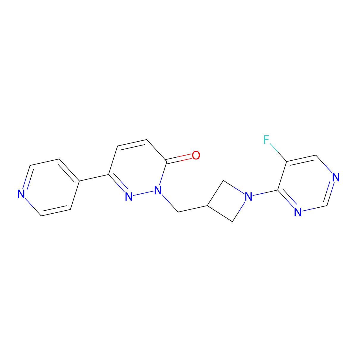 2-{[1-(5-Fluoropyrimidin-4-yl)azetidin-3-yl]methyl}-6-(pyridin-4-yl)-2,3-dihydropyridazin-3-one molecular structure, CAS 2201319-14-2