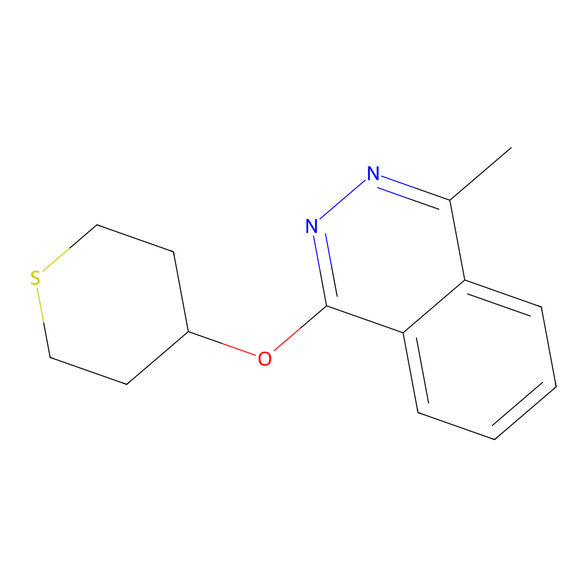 1-Methyl-4-(thian-4-yloxy)phthalazine molecular structure, CAS 2201319-18-6
