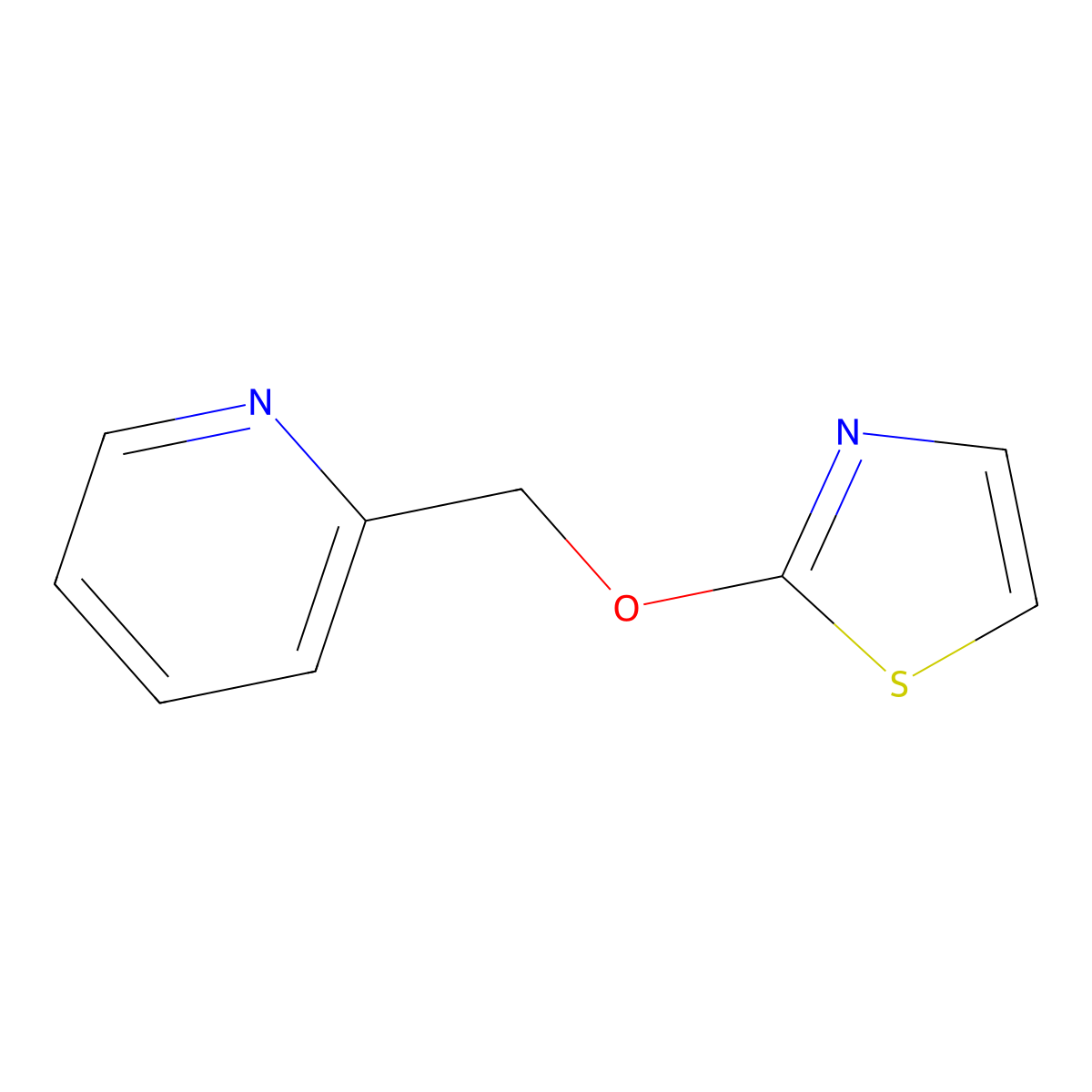 2-[(1,3-Thiazol-2-yloxy)methyl]pyridine molecular structure, CAS 2201320-30-9