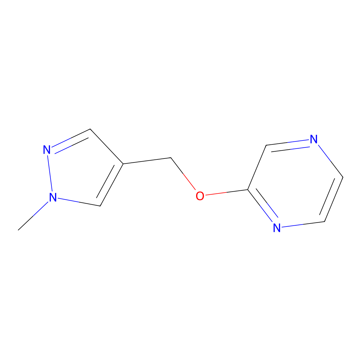2-[(1-methyl-1H-pyrazol-4-yl)methoxy]pyrazine molecular structure, CAS 2201320-75-2