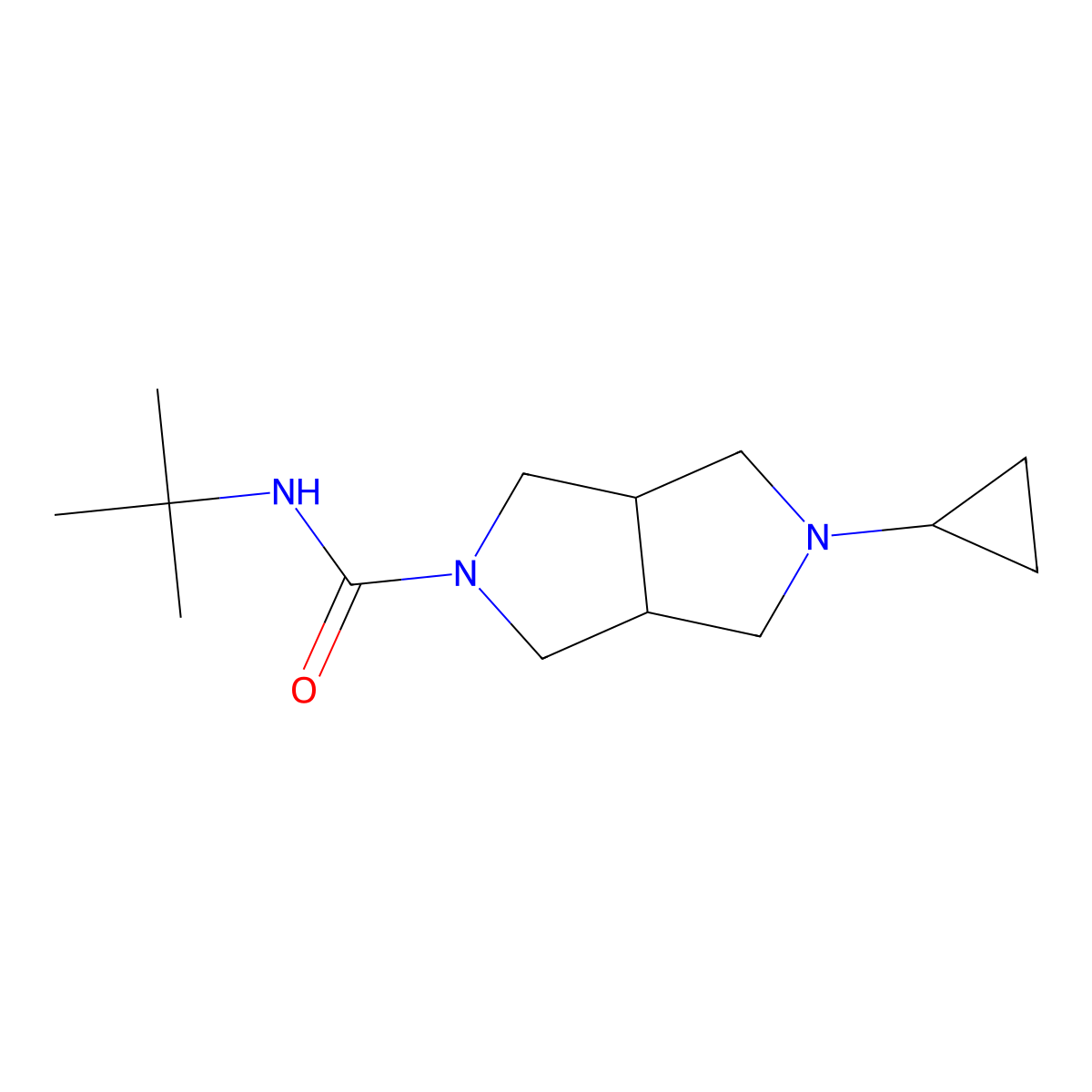 N-tert-butyl-5-cyclopropyl-octahydropyrrolo[3,4-c]pyrrole-2-carboxamide molecular structure, CAS 2201321-86-8