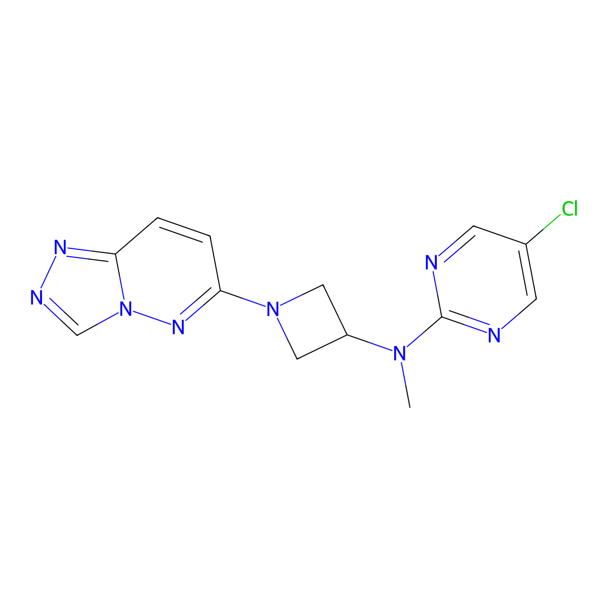 5-chloro-N-methyl-N-(1-{[1,2,4]triazolo[4,3-b]pyridazin-6-yl}azetidin-3-yl)pyrimidin-2-amine molecular structure, CAS 2201322-49-6