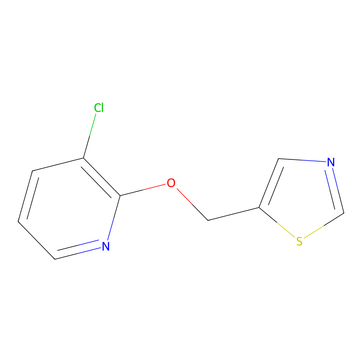 3-Chloro-2-[(1,3-thiazol-5-yl)methoxy]pyridine molecular structure, CAS 2201327-99-1