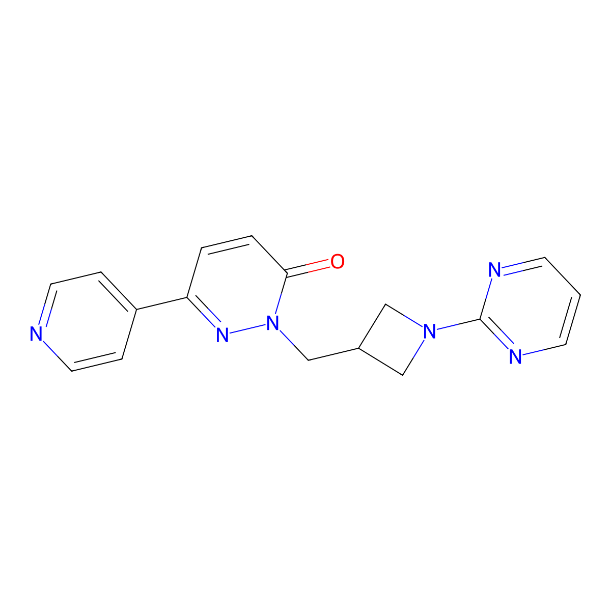 6-(Pyridin-4-yl)-2-{[1-(pyrimidin-2-yl)azetidin-3-yl]methyl}-2,3-dihydropyridazin-3-one molecular structure, CAS 2201328-41-6