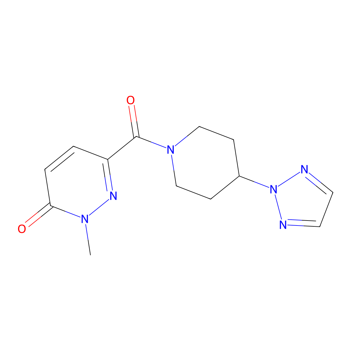 6-(4-(2H-1,2,3-triazol-2-yl)piperidine-1-carbonyl)-2-methylpyridazin-3(2H)-one molecular structure, CAS 2201357-50-6