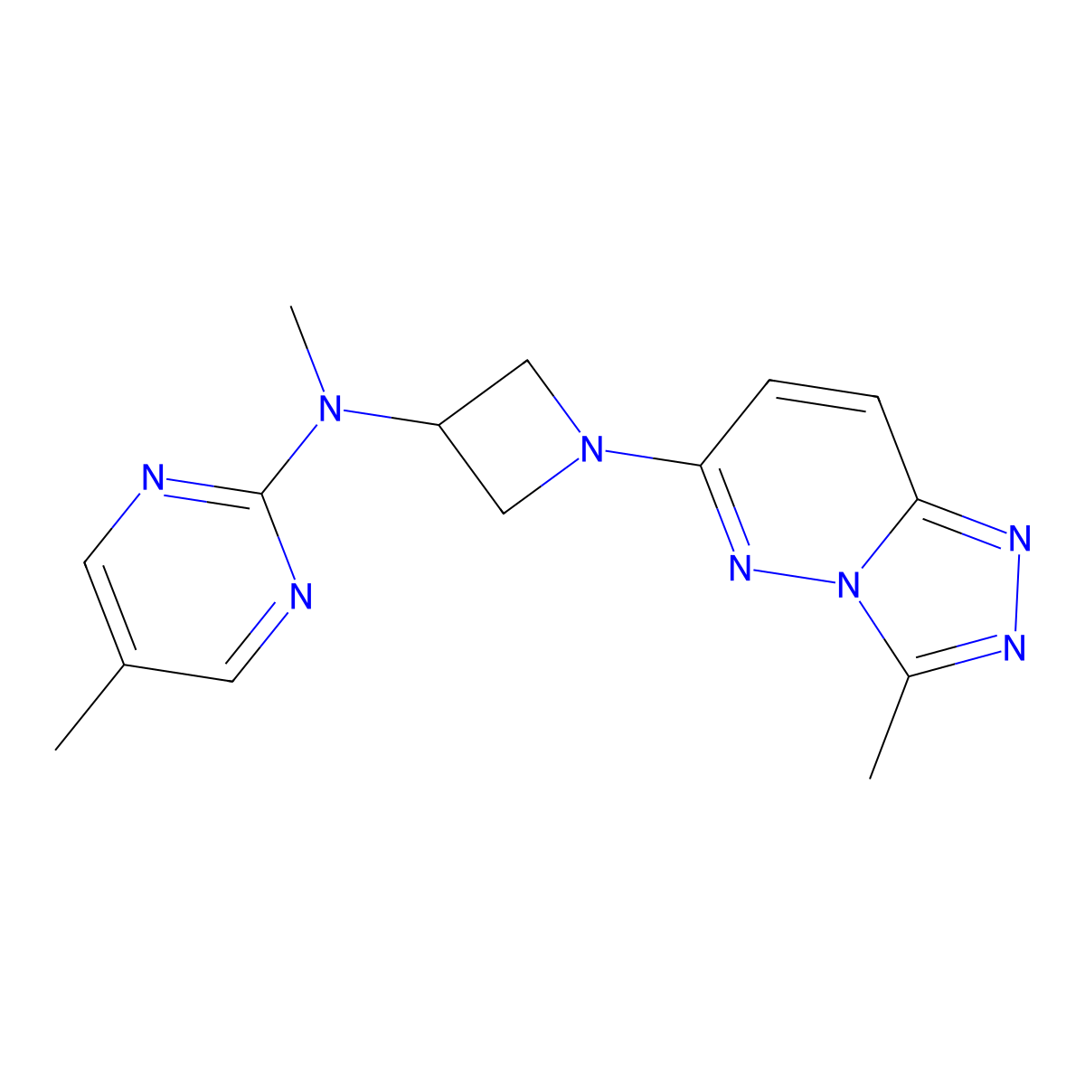 N,5-dimethyl-N-(1-{3-methyl-[1,2,4]triazolo[4,3-b]pyridazin-6-yl}azetidin-3-yl)pyrimidin-2-amine molecular structure, CAS 2201364-49-8