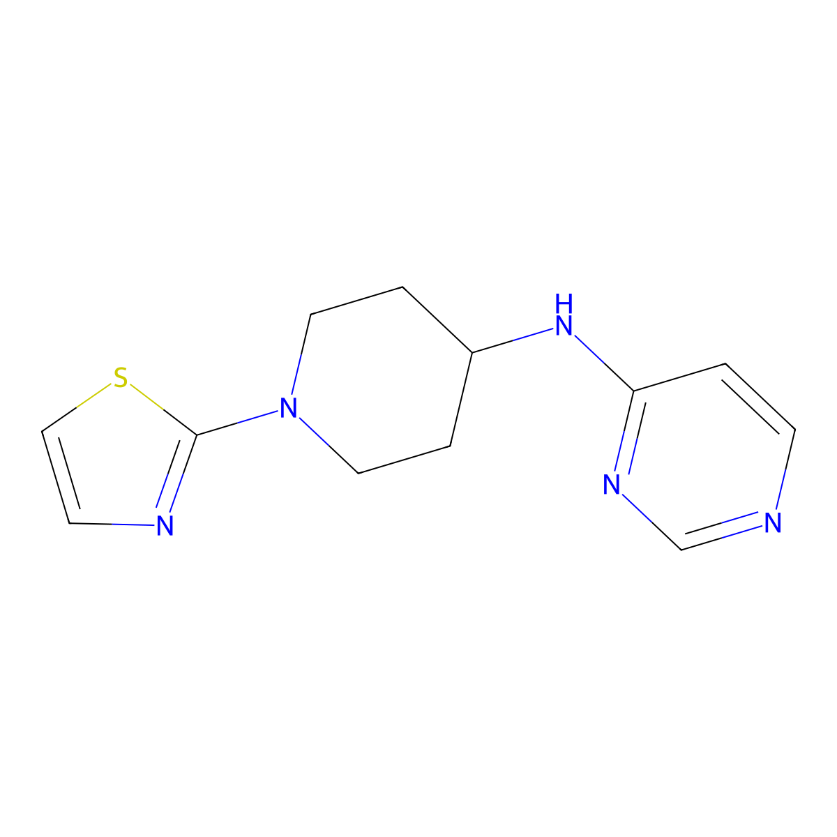 N-[1-(1,3-thiazol-2-yl)piperidin-4-yl]pyrimidin-4-amine molecular structure, CAS 2201389-45-7
