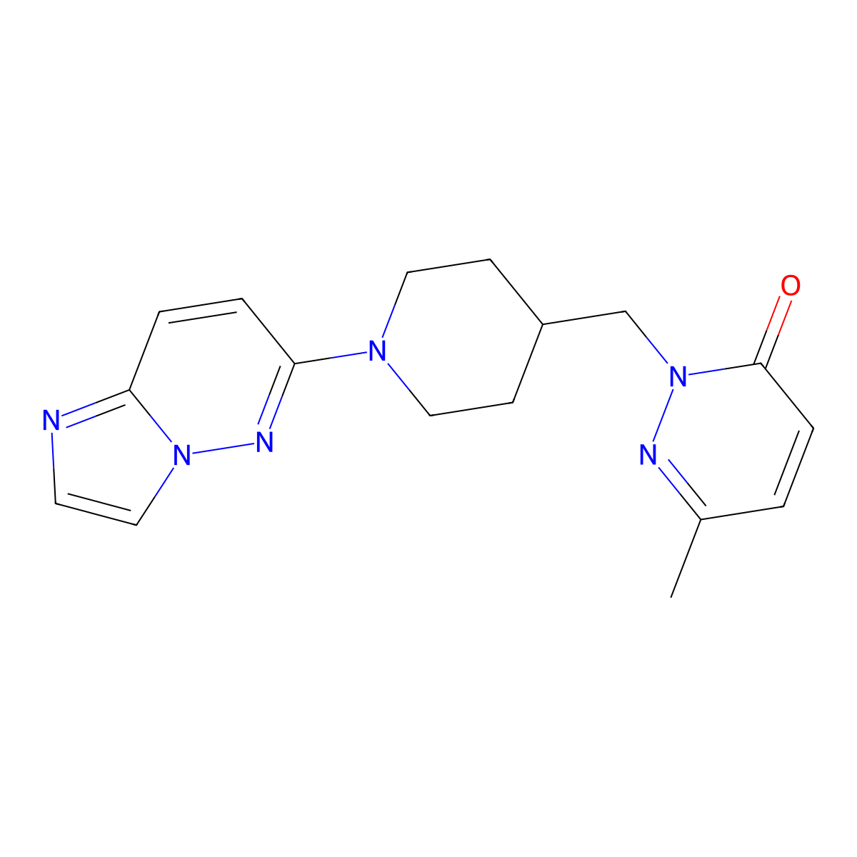 2-[(1-{Imidazo[1,2-b]pyridazin-6-yl}piperidin-4-yl)methyl]-6-methyl-2,3-dihydropyridazin-3-one molecular structure, CAS 2201390-07-8