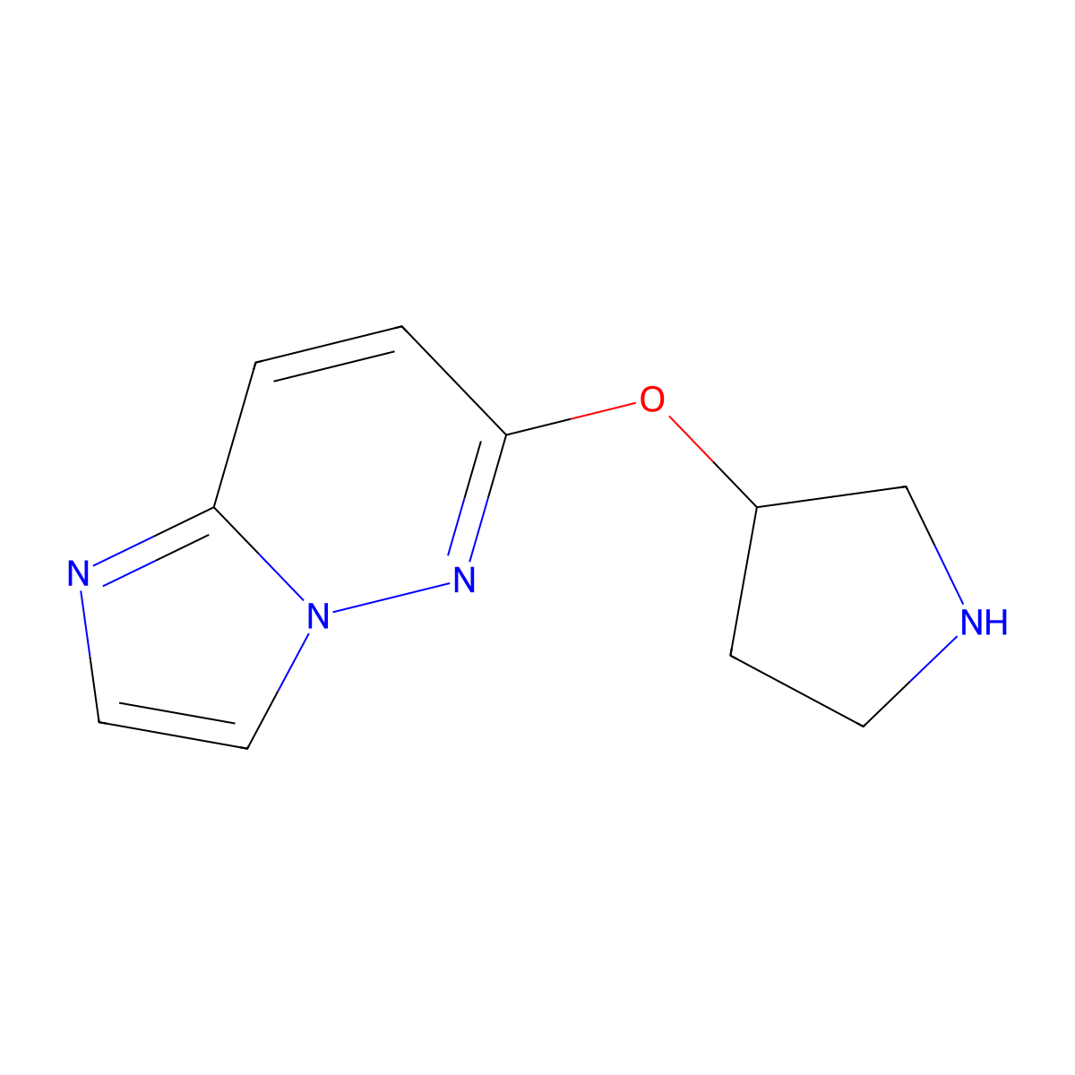 3-{Imidazo[1,2-b]pyridazin-6-yloxy}pyrrolidine molecular structure, CAS 2201391-48-0