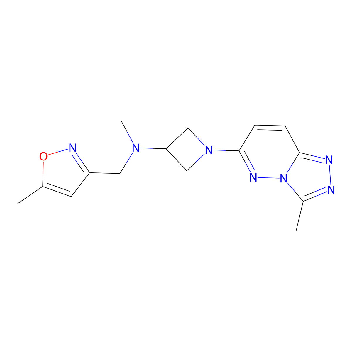 N-methyl-N-[(5-methyl-1,2-oxazol-3-yl)methyl]-1-{3-methyl-[1,2,4]triazolo[4,3-b]pyridazin-6-yl}azetidin-3-amine molecular structure, CAS 2201395-21-1