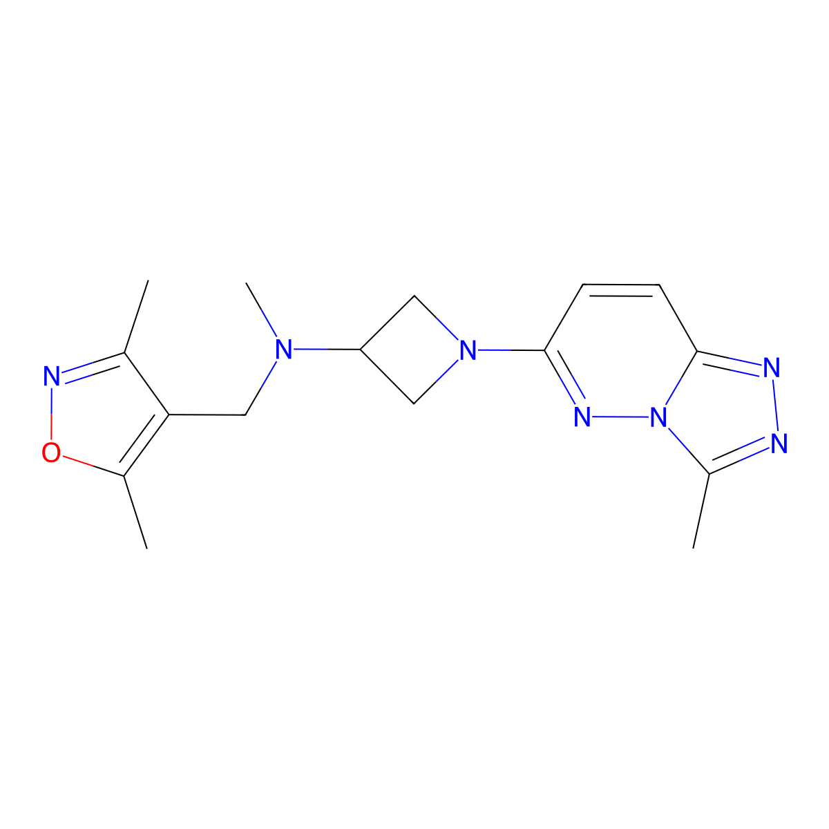N-[(3,5-dimethyl-1,2-oxazol-4-yl)methyl]-N-methyl-1-{3-methyl-[1,2,4]triazolo[4,3-b]pyridazin-6-yl}azetidin-3-amine molecular structure, CAS 2201395-43-7