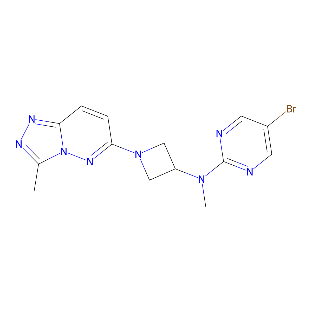 5-bromo-N-methyl-N-(1-{3-methyl-[1,2,4]triazolo[4,3-b]pyridazin-6-yl}azetidin-3-yl)pyrimidin-2-amine molecular structure, CAS 2201395-71-1