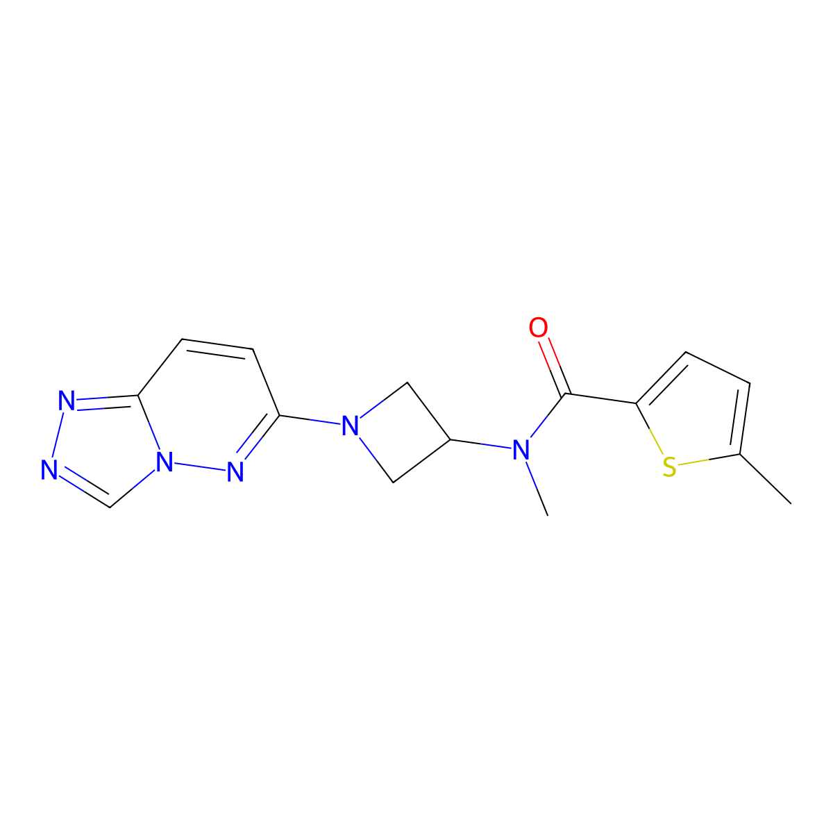 N,5-dimethyl-N-(1-{[1,2,4]triazolo[4,3-b]pyridazin-6-yl}azetidin-3-yl)thiophene-2-carboxamide molecular structure, CAS 2201396-15-6