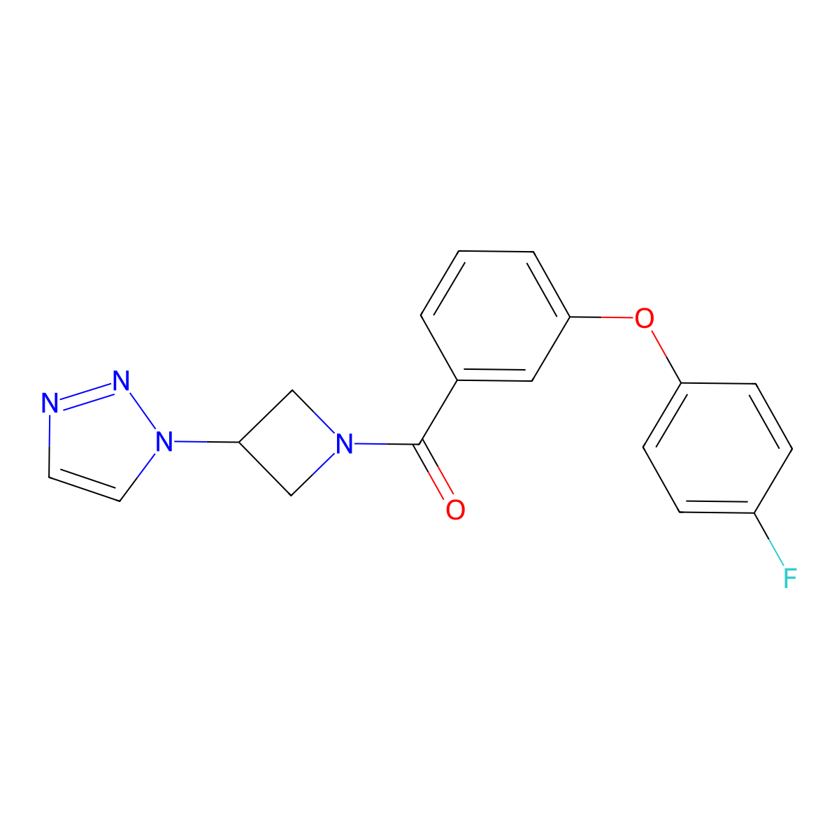 (3-(1H-1,2,3-triazol-1-yl)azetidin-1-yl)(3-(4-fluorophenoxy)phenyl)methanone molecular structure, CAS 2201398-88-9