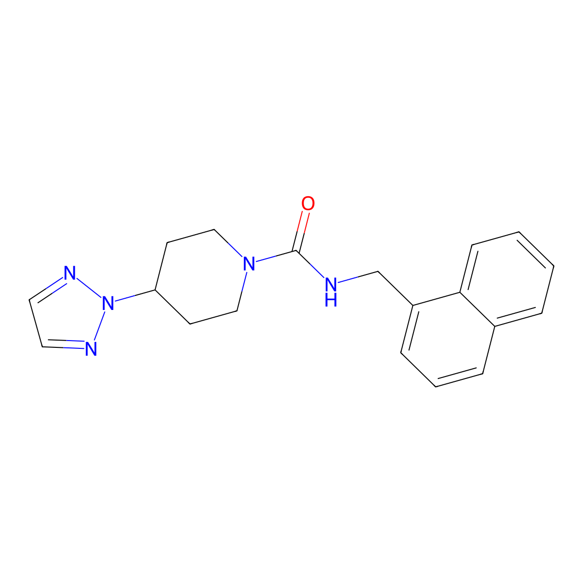 N-(naphthalen-1-ylmethyl)-4-(2H-1,2,3-triazol-2-yl)piperidine-1-carboxamide molecular structure, CAS 2201399-38-2