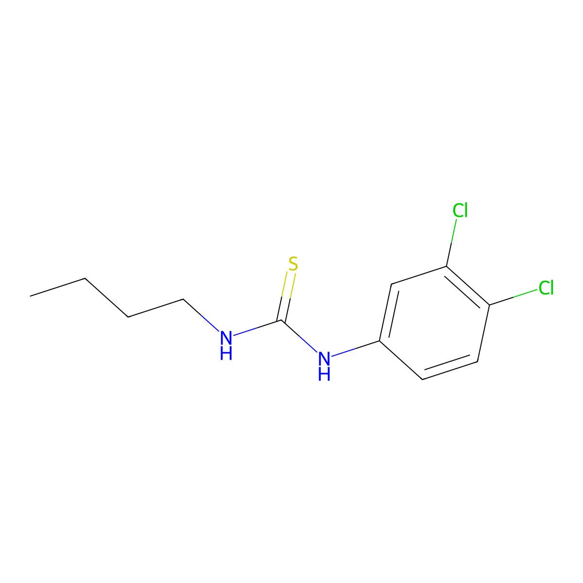 1-Butyl-3-(3,4-dichlorophenyl)thiourea molecular structure, CAS 22014-75-1