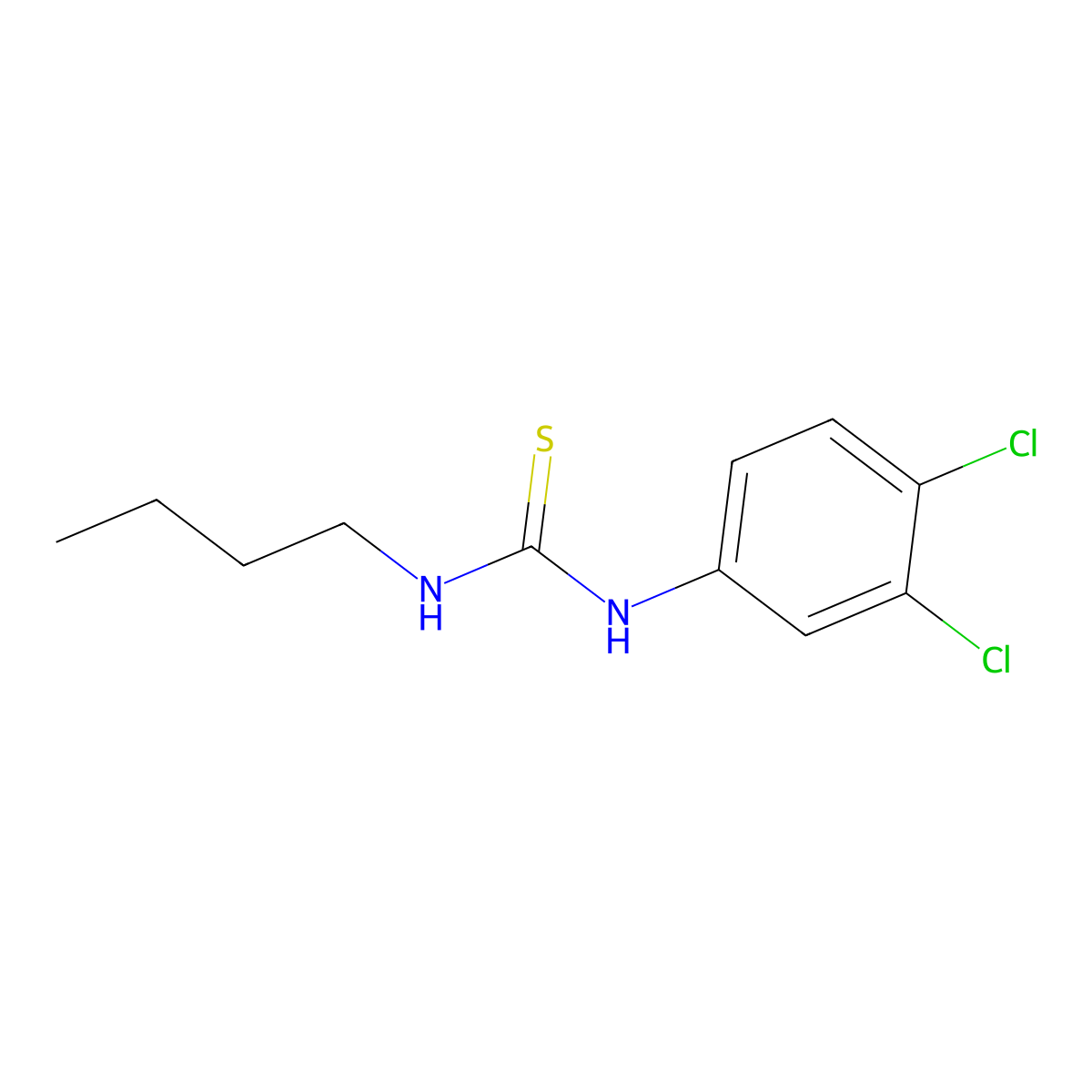 1-Butyl-3-(3,4-dichlorophenyl)thiourea molecular structure, CAS 22014-75-1